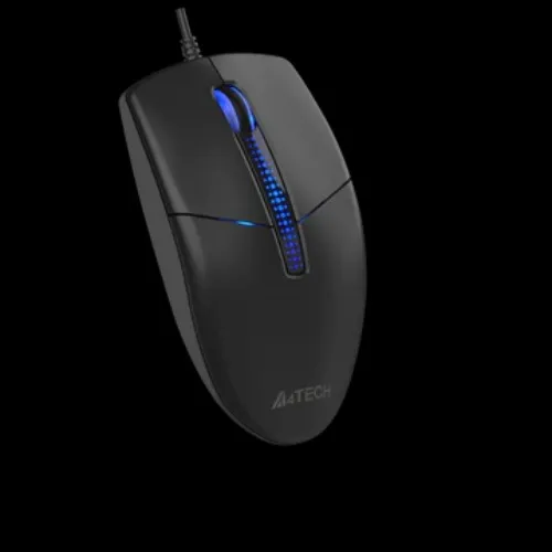 A4tech pc gear A4tech N-530S Black Illuminated Blue Backlit Wired Mouse front view