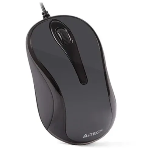 A4tech pc gear A4tech N-350 Mini Wired Optical Computer Mouse - Grey front view