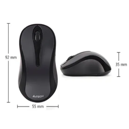 A4tech pc gear A4tech G3-280NS 1200 DPI Glossy Grey Silent Click Office Mouse front view