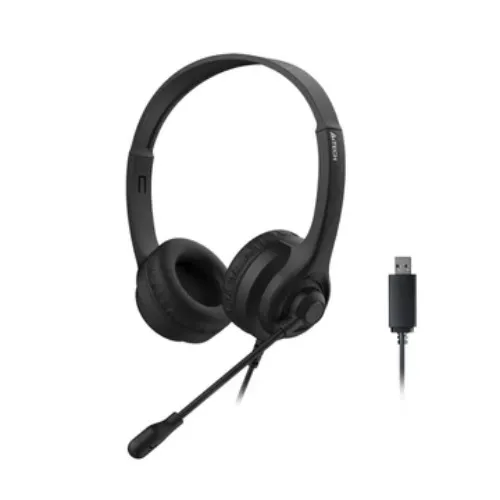 A4tech audio A4tech HU-8 Black DSP Stereo Light Weight Wired Headset front view