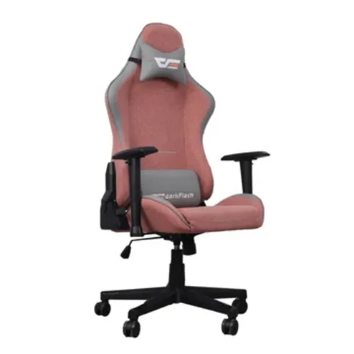 Darkflash gaming furniture Darkflash RC-400 (Pink & Army Grey) 90－160° Back Support with 2D Armrest & Ergonomic Design Gaming Chair front view