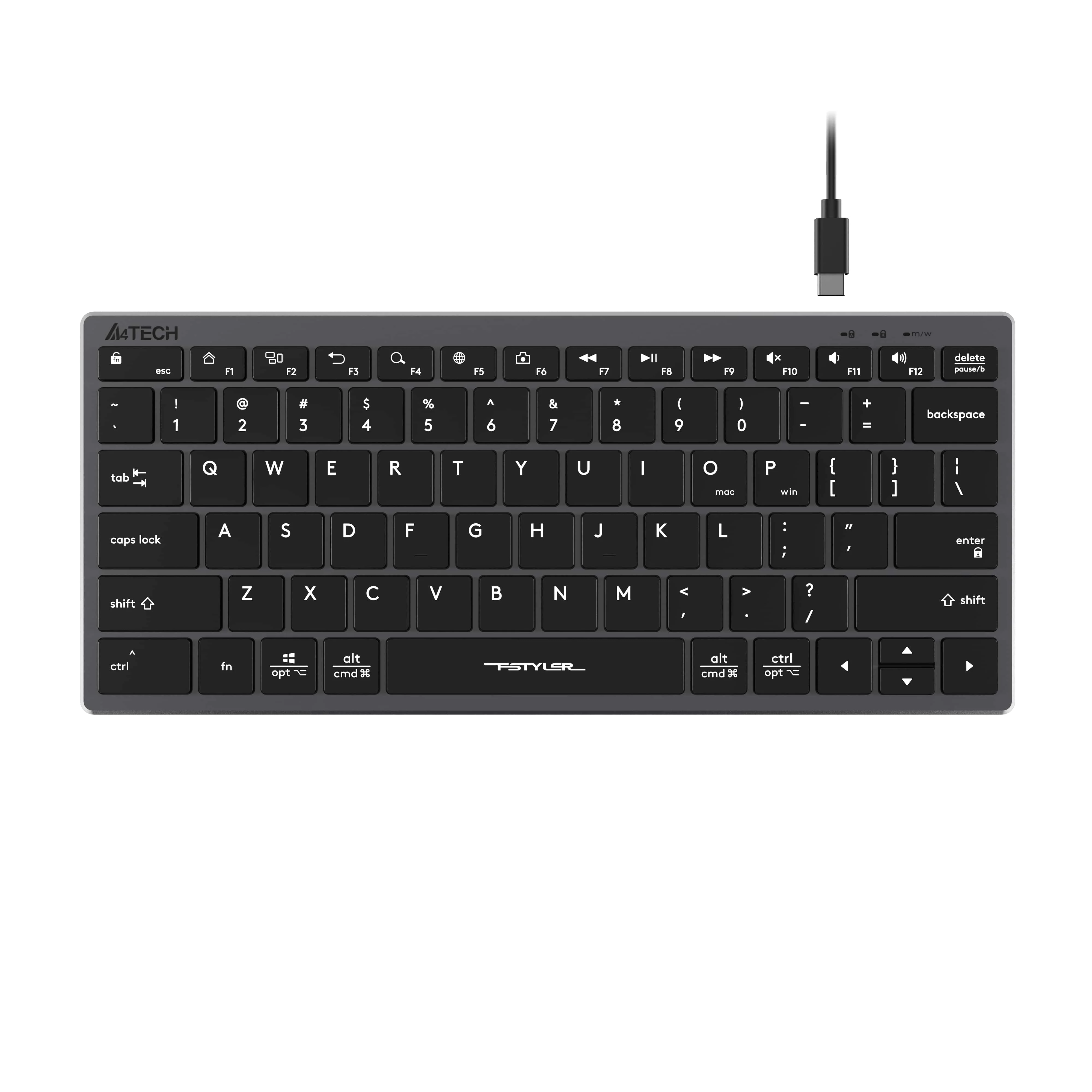 A4tech Fstyler FX51 Black Scissor Switch Wired Office Keyboard image 4