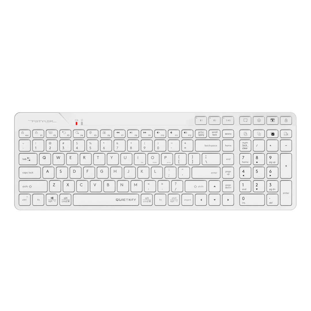 A4tech FBK27C AS QuietKey White Anti Sleep Mode Office Keyboard