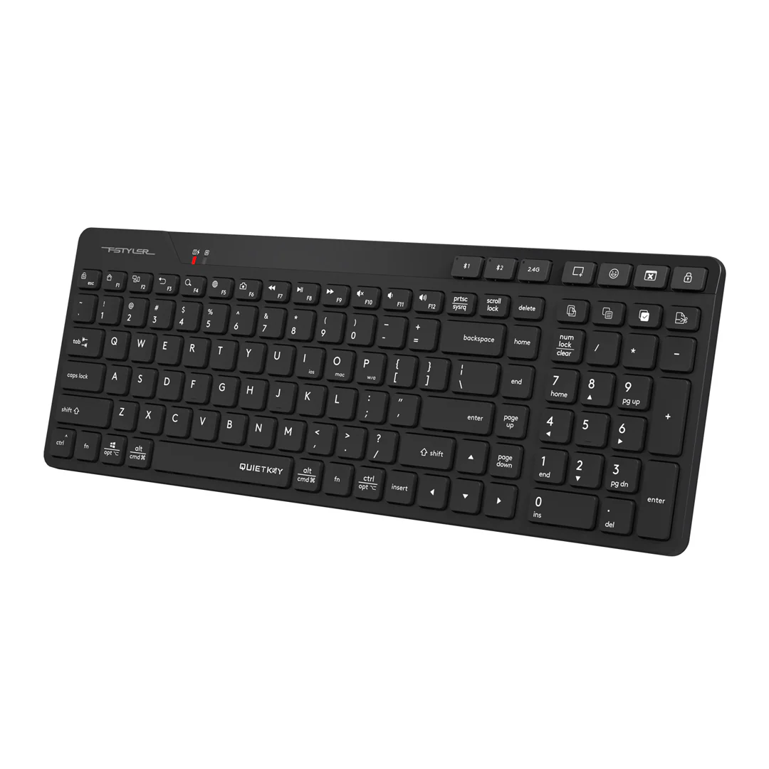 Buy A4tech FBK27C AS Black QuietKey Rechargeable Wireless Office Keyboard online in Pakistan at WaddaGamer