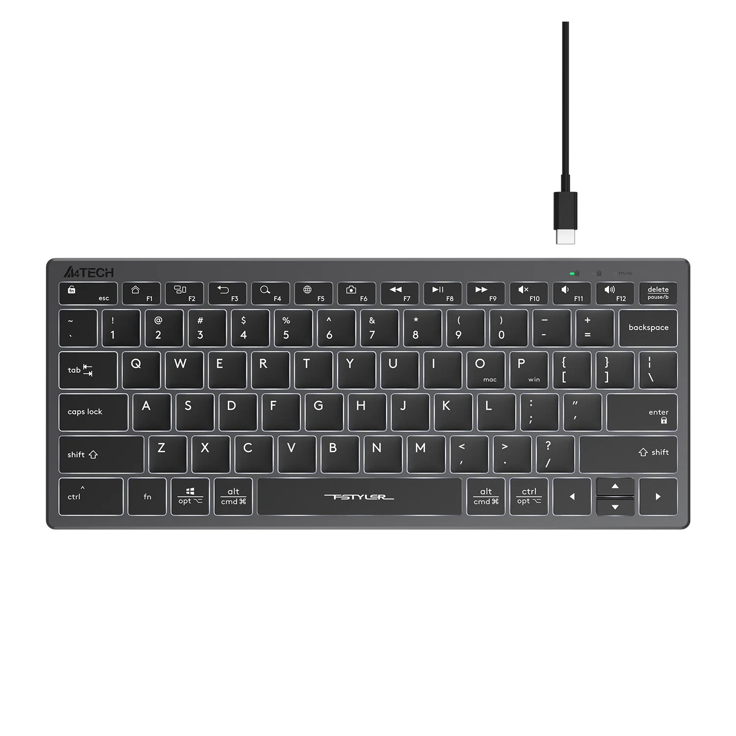 A4tech FX61 Black Slim White Backlit