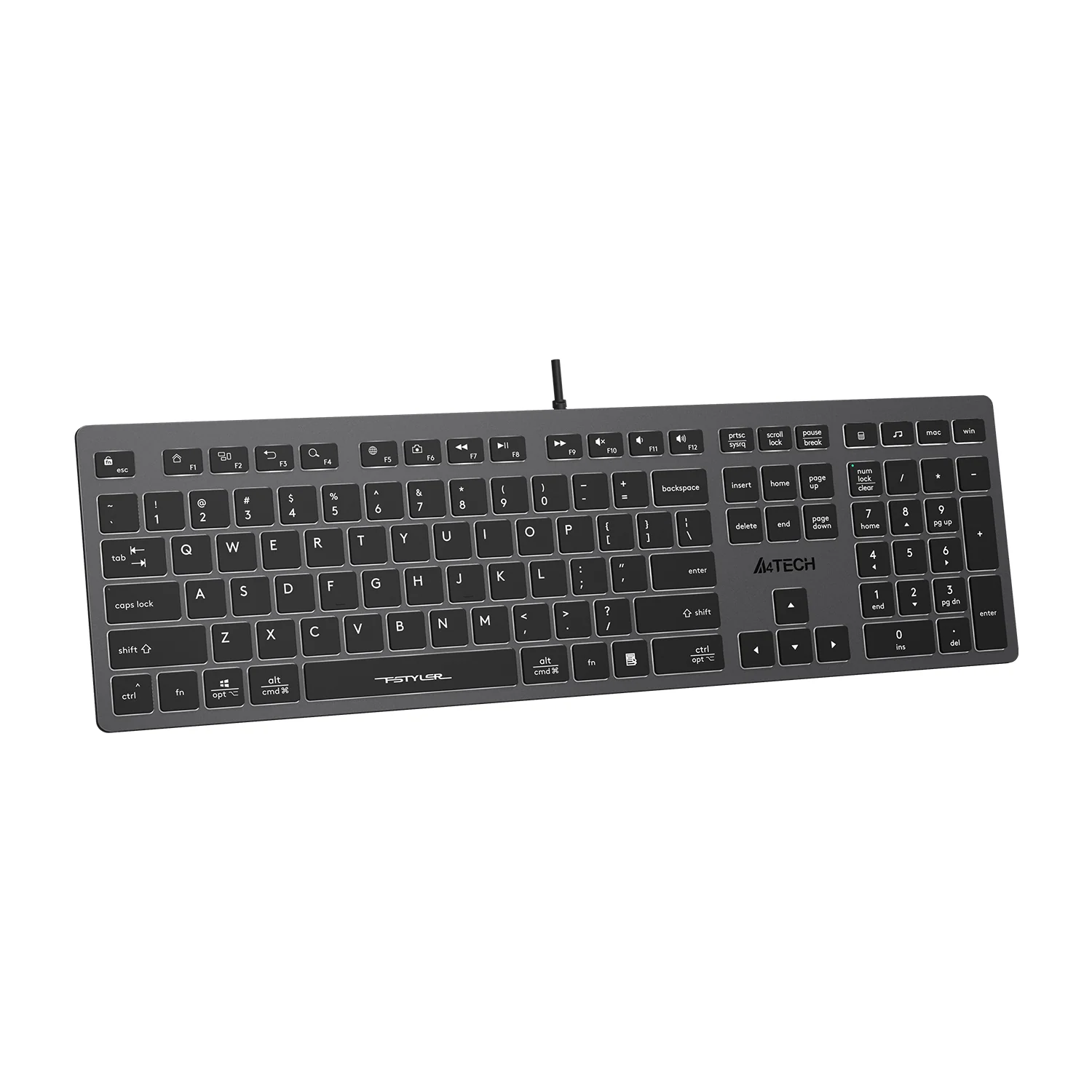A4tech FX60 Scissor Switch Neon Lighting Low Profile Office Keyboard