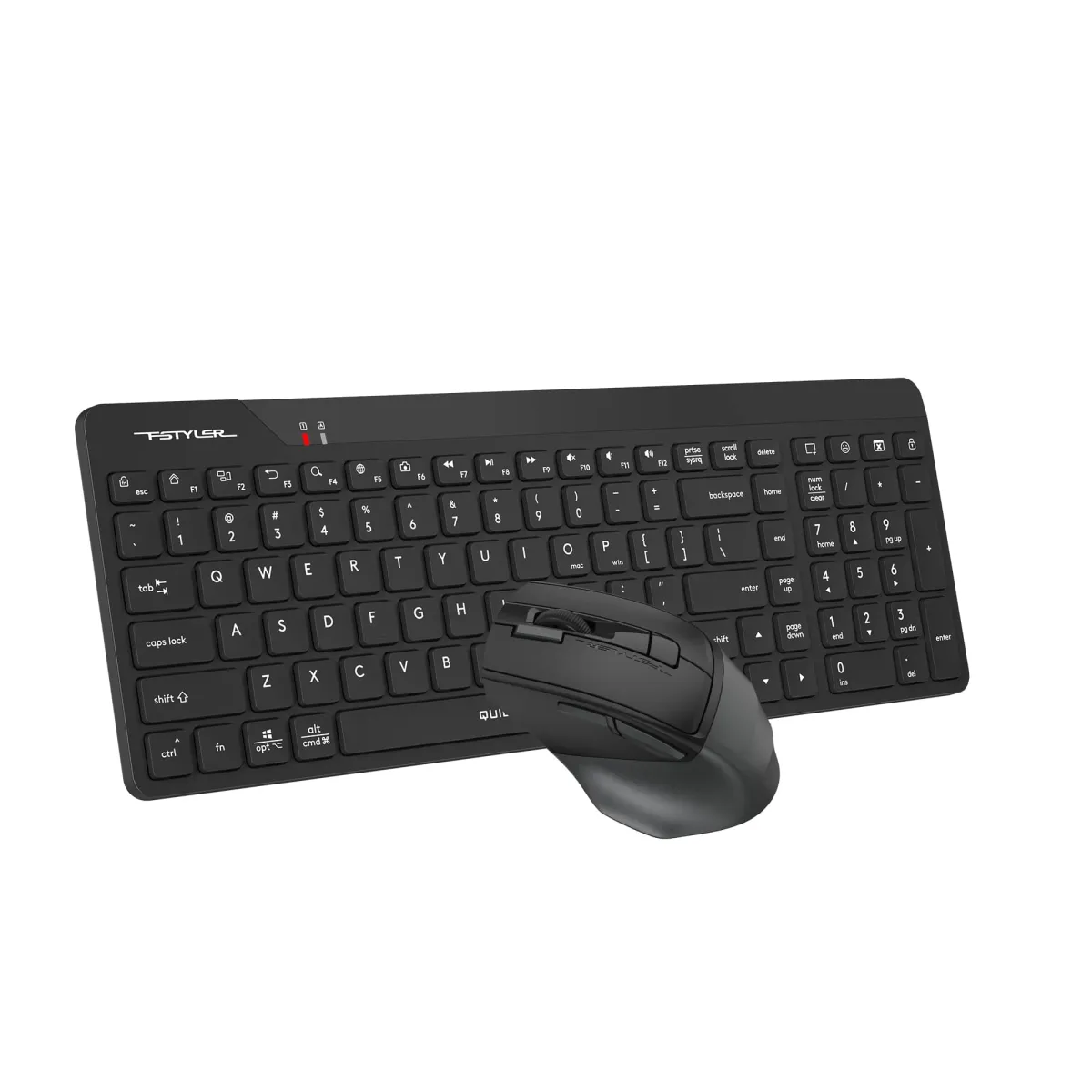 A4tech pc gear A4tech FG2400 AIR 2 Black Full Size Quite Keyboard & Silent Mouse 2-in-1 Set front view