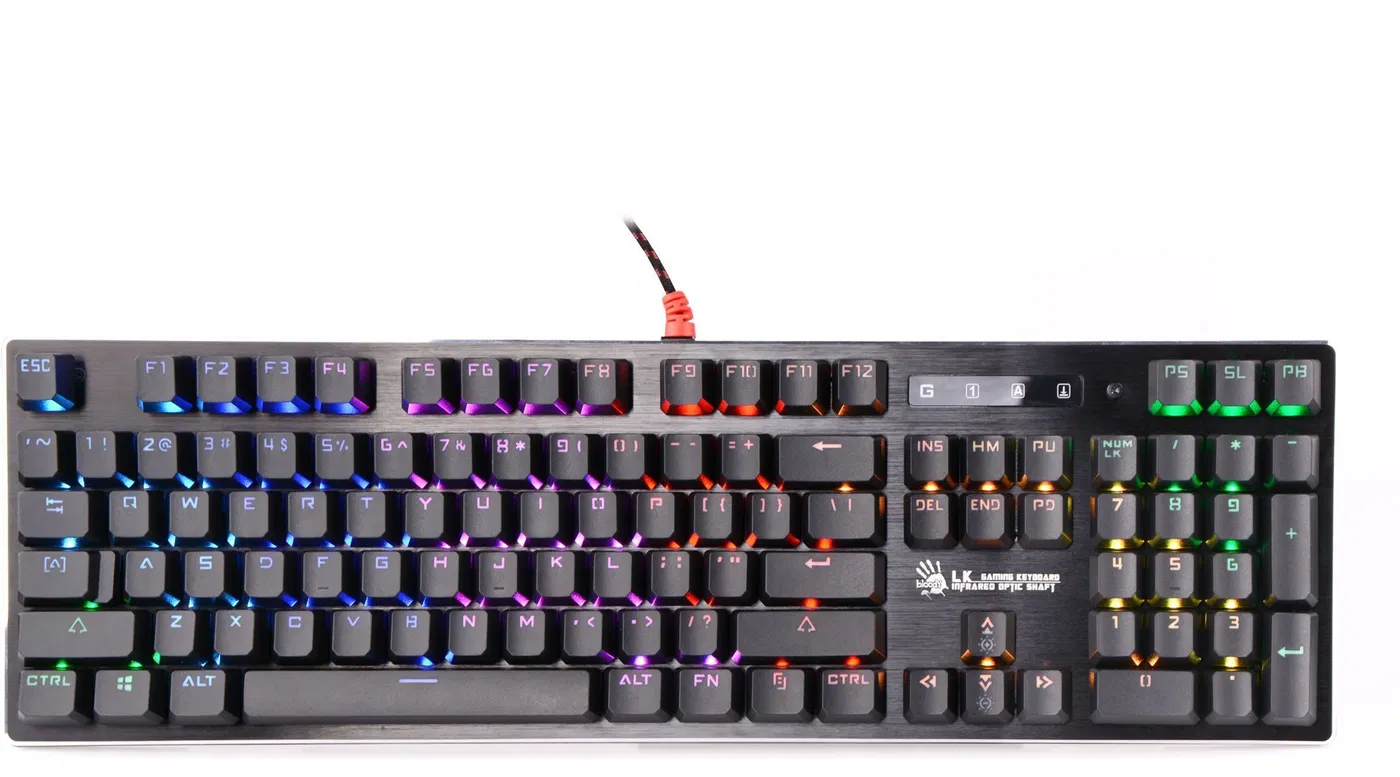 A4tech Bloody B820R Light Strike RGB Animation Gaming Keyboard (Blue Switch) price in Pakistan product image