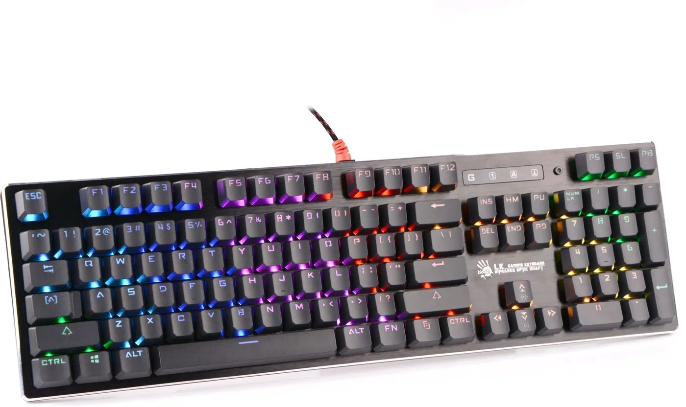 A4tech pc gear A4tech Bloody B820R Light Strike RGB Animation Gaming Keyboard (Blue Switch) front view
