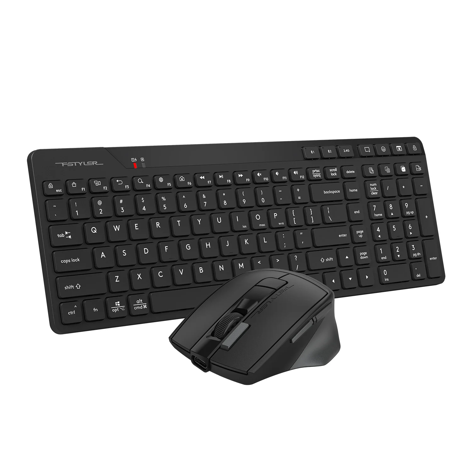 A4tech pc gear A4tech FB2800C AIR2 Slient Click Mouse & Quite Key Keyboard combo front view
