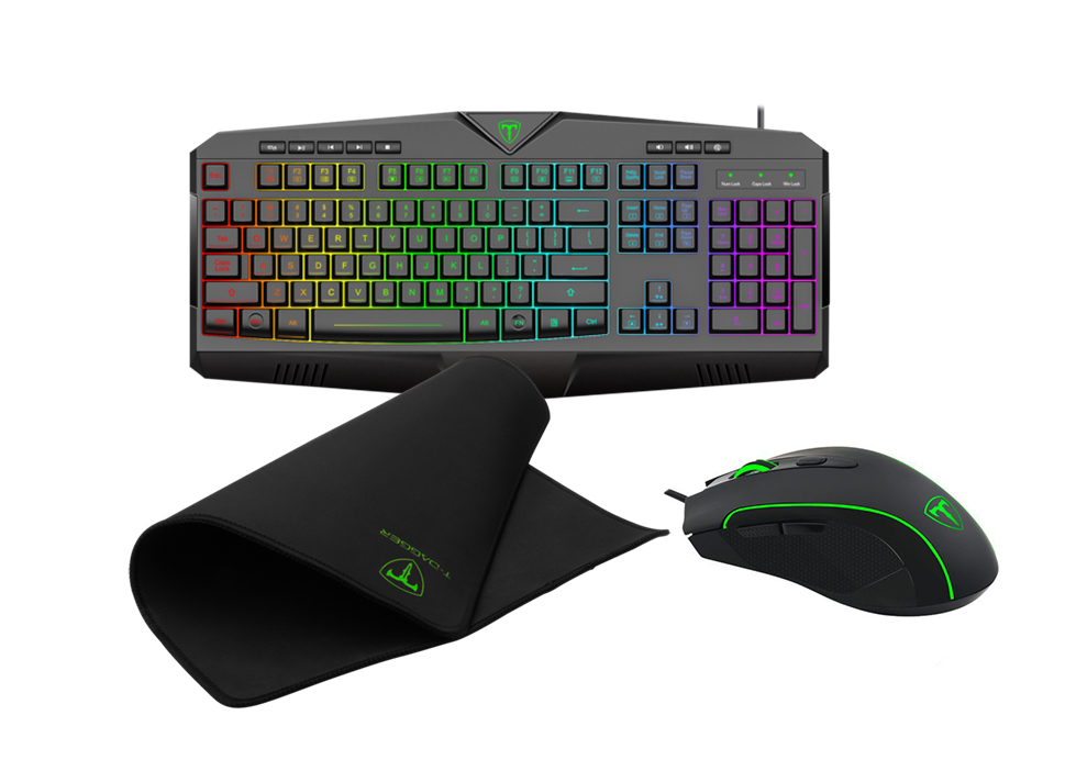 T-Dagger pc gear T-Dagger TGS006 3-in-1 Gaming Combo front view