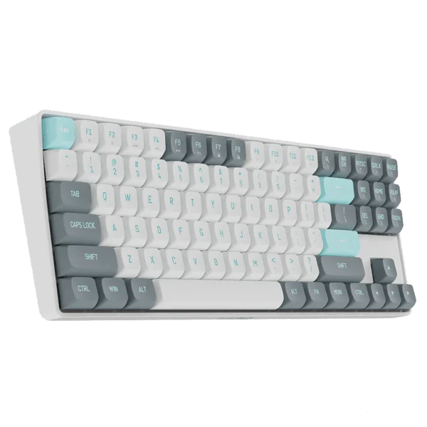Darkflash pc gear Darkflash GD89 (White, Grey) jasmine-Red (Linear,Quiet) Wired & Wireless 80% Mechanical Keyboard front view