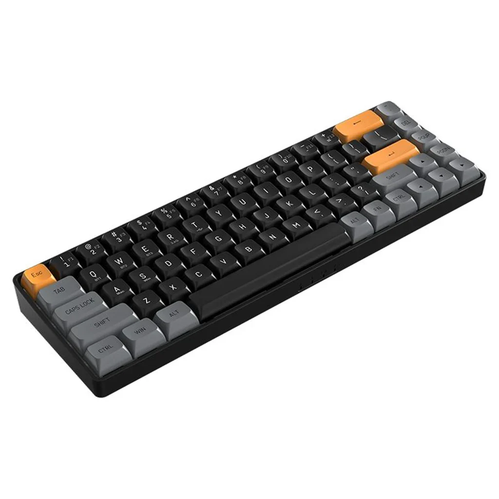 Darkflash keyboards Darkflash GD68 (Black, Grey & Orange) Hot-Swappable Wireless 60% Mechanical Keyboard front view