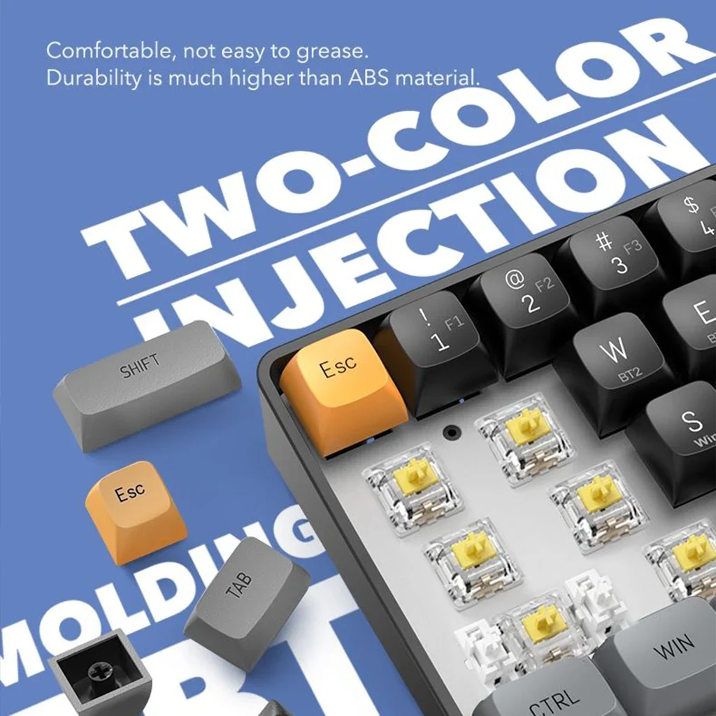 Darkflash GD68 (Black, Grey & Orange) Hot-Swappable Wireless 60% Mechanical Keyboard image 4