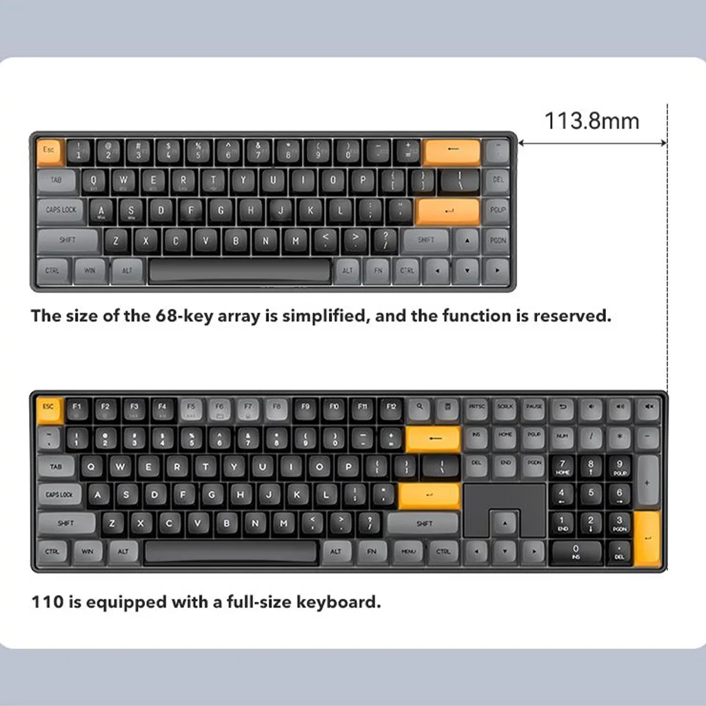 Buy Darkflash GD68 (Black, Grey & Orange) Hot-Swappable Wireless 60% Mechanical Keyboard online in Pakistan at WaddaGamer