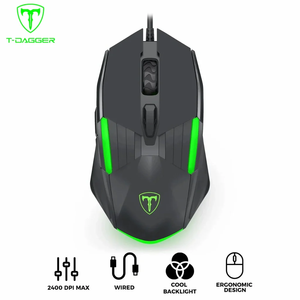 T-Dagger pc gear T-Dagger TGM116 Blaze Ergonomic Game Mouse front view