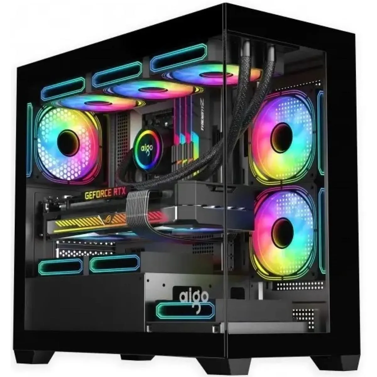 Darkflash C218-Micro (Black) ATX Mid-Tower Tempered Glass Gaming PC Case price in Pakistan product image