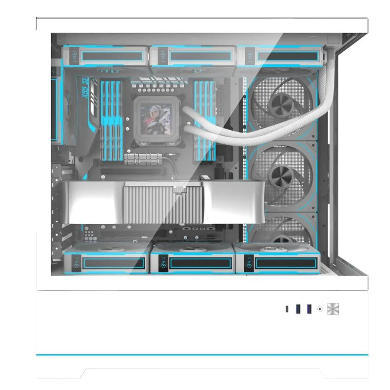Darkflash pc gear Darkflash DY451 (White) Gaming PC Case front view