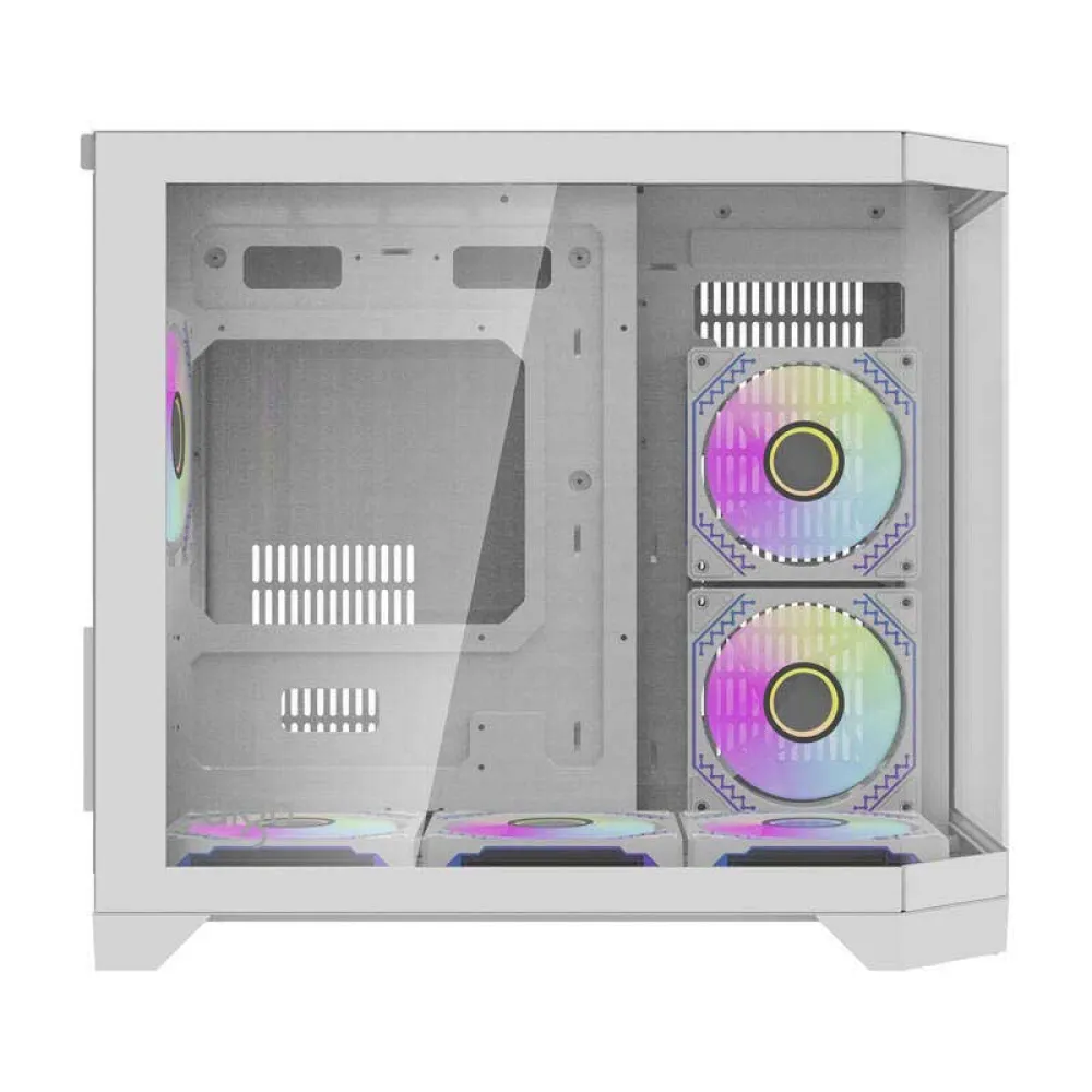 Darkflash pc gear The Darkflash FT418 Small (White) Gaming PC Case front view