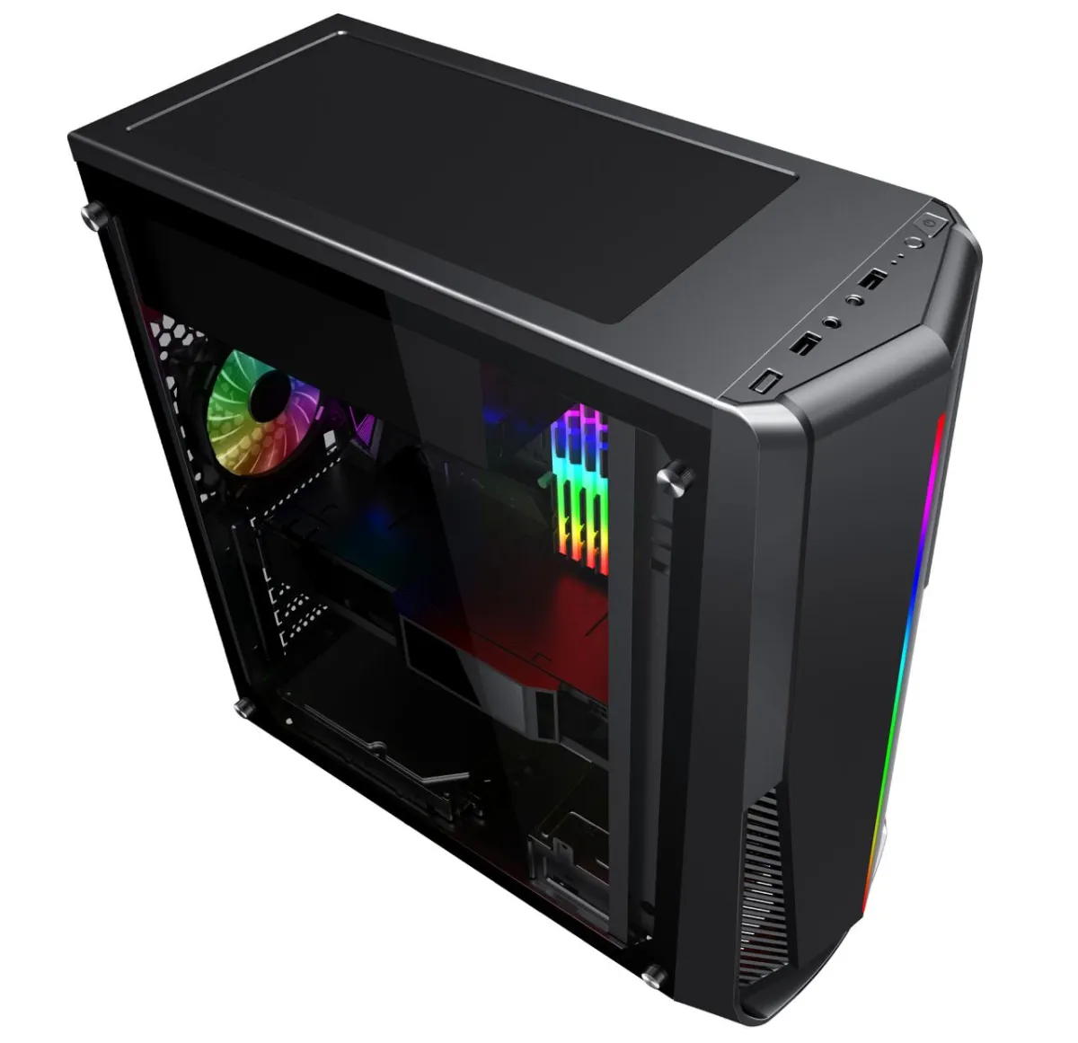 Buy DarkFlash AIGO Rainbow 6 Acrylic Side Panel ATX/M-ATX Gaming Pc Case online in Pakistan at WaddaGamer