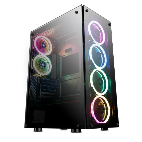 Darkflash Phantom (Black) ATX Mid-Tower Tempered Glass Gaming Pc Case image 4