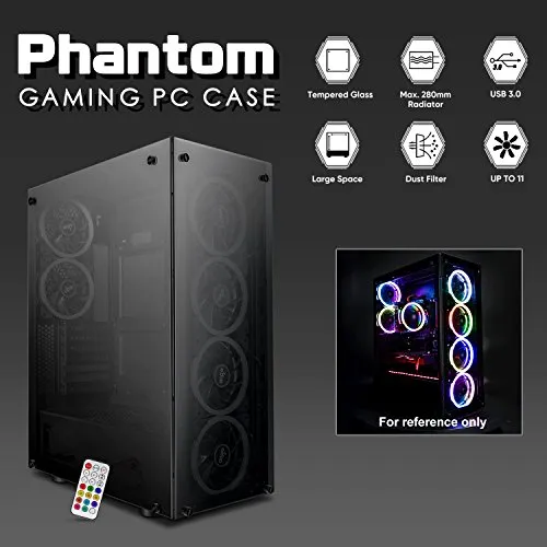 Buy Darkflash Phantom (Black) ATX Mid-Tower Tempered Glass Gaming Pc Case online in Pakistan at WaddaGamer