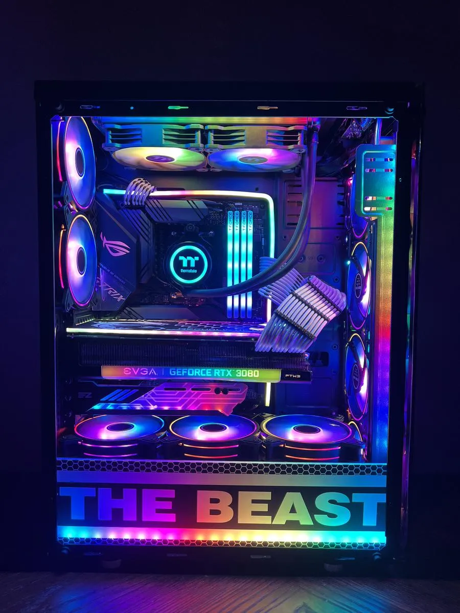 Darkflash pc gear Darkflash Phantom (Black) ATX Mid-Tower Tempered Glass Gaming Pc Case front view