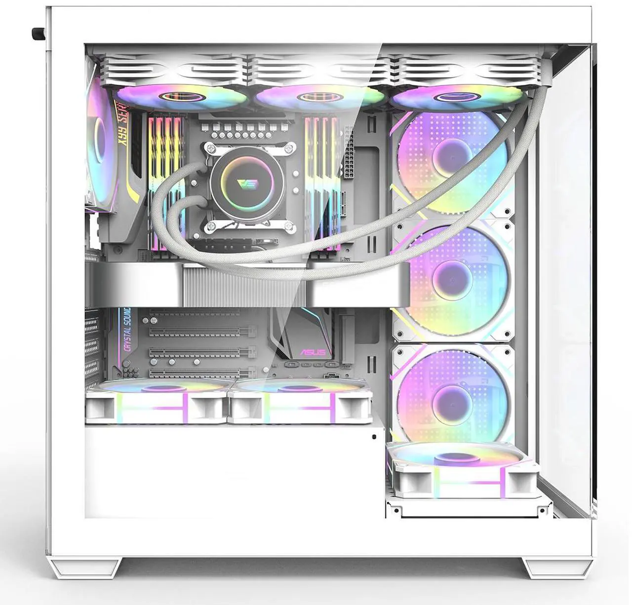 Darkflash pc gear Darkflash DS900 ATX (White) Mid-Tower PC Case front view