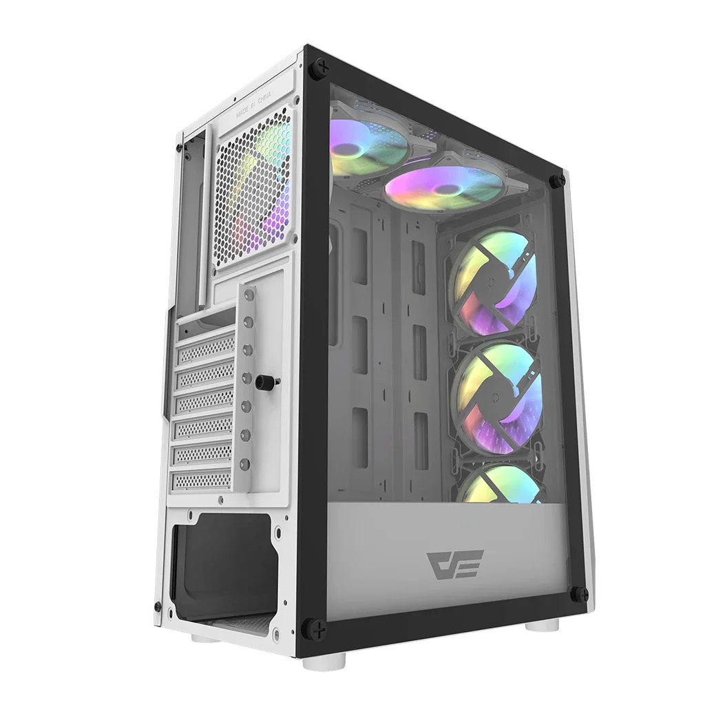 Buy Darkflash DK150 (White) Mid Tower Side Tempered Glass with 360mm Radiator Support Gaming PC Case online in Pakistan at WaddaGamer