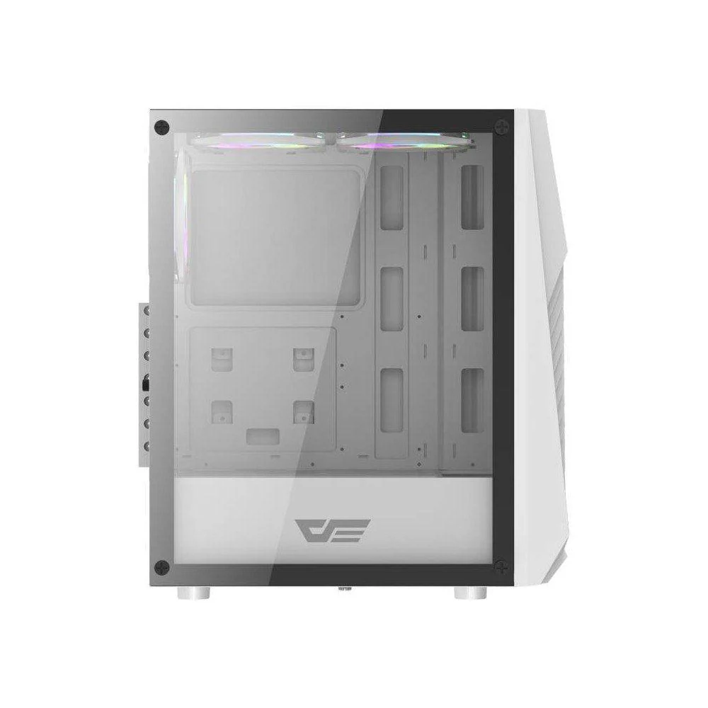 Darkflash pc gear Darkflash DK150 (White) Mid Tower Side Tempered Glass with 360mm Radiator Support Gaming PC Case front view