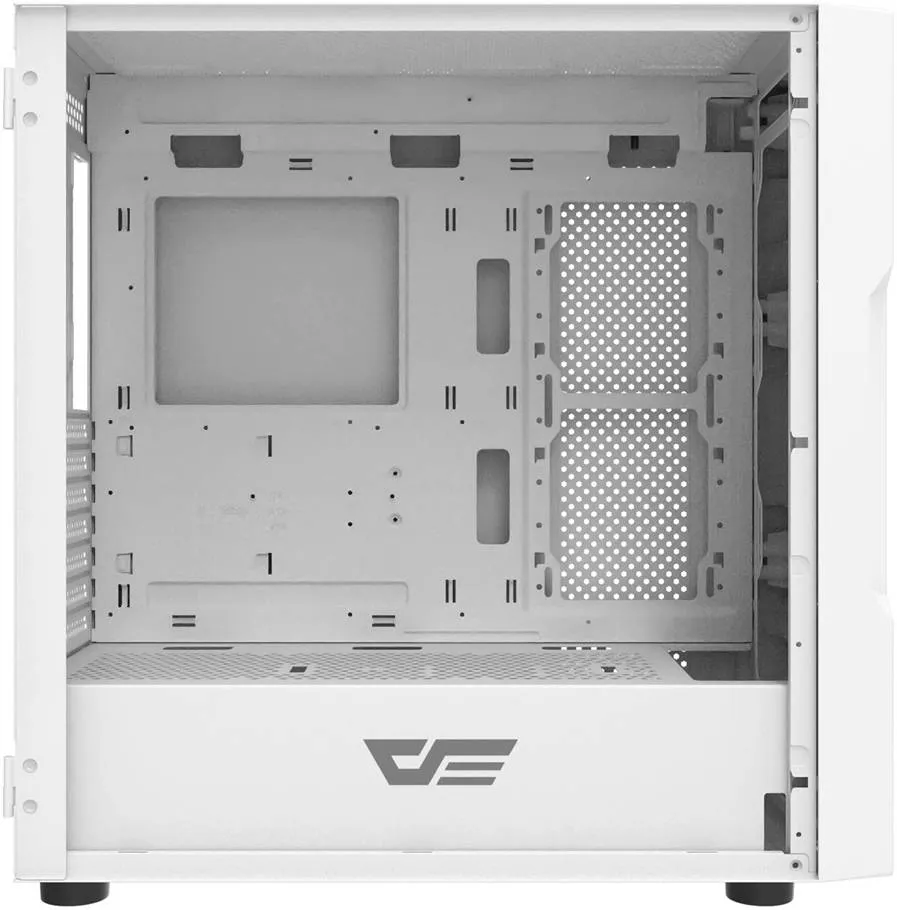 Darkflash pc gear Darkflash DK431 (White) RGB Mid-Tower ATX Gaming PC Case front view
