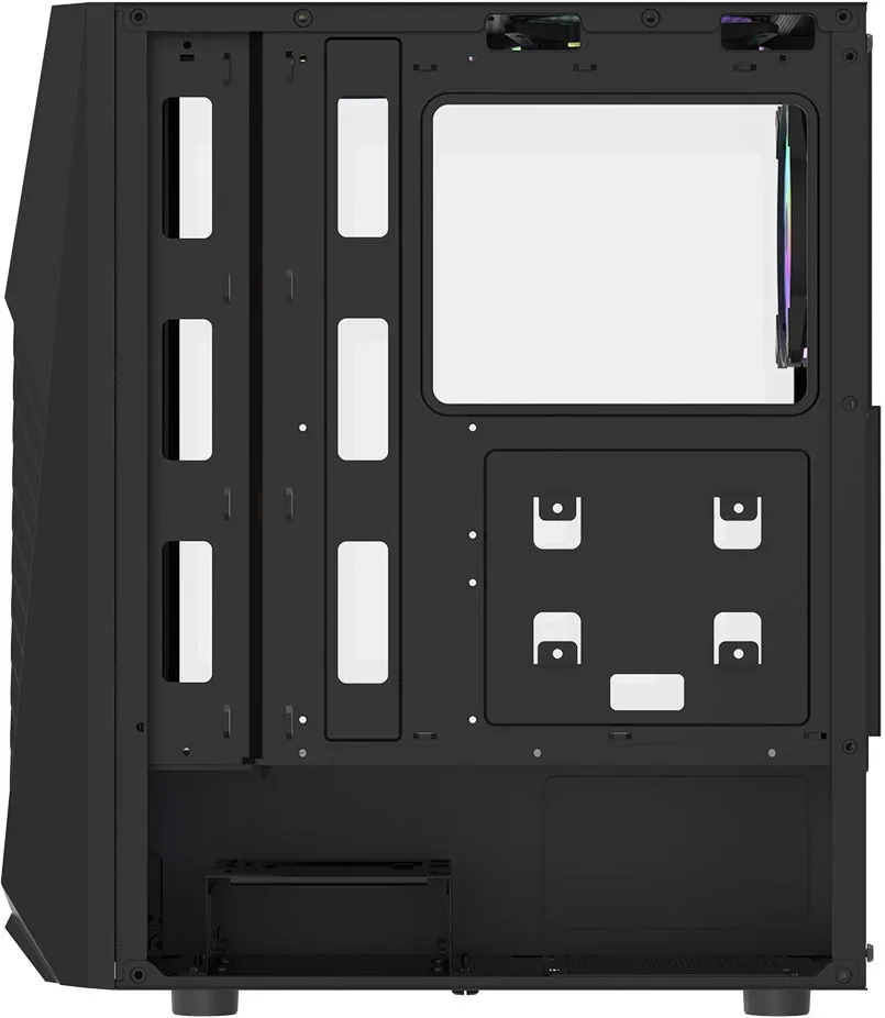 Darkflash pc gear Darkflash DK150 (Black) RGB Mid-Tower ATX Gaming Pc Case front view
