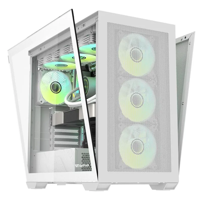 Buy Darkflash DLX4000 (White) Mesh Selection E-ATX Tempered Glass PC Case online in Pakistan at WaddaGamer