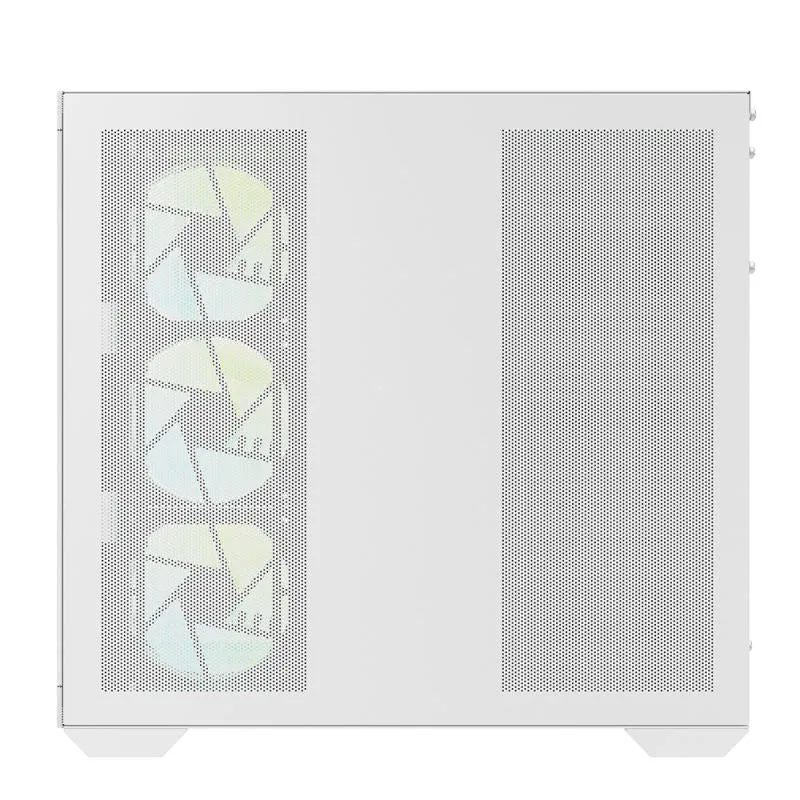 Darkflash pc gear Darkflash DLX4000 (White) Mesh Selection E-ATX Tempered Glass PC Case front view
