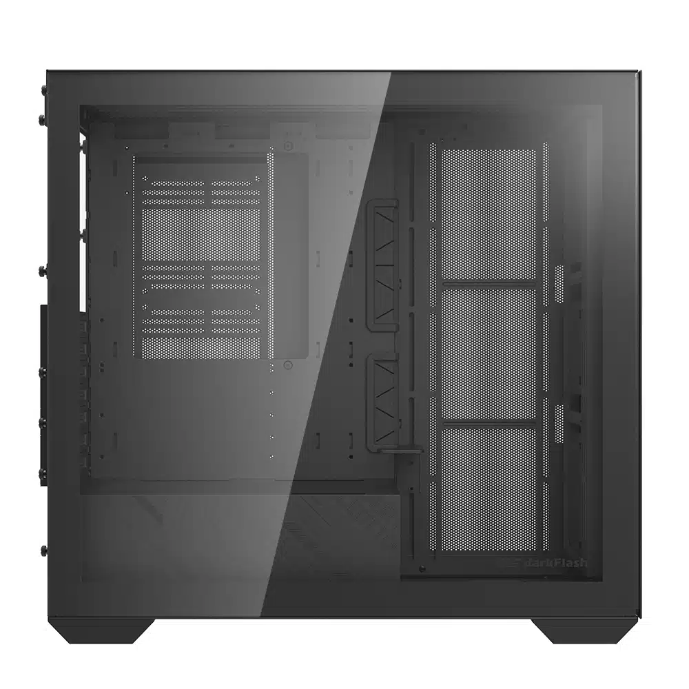 Darkflash pc gear Darkflash DLX4000 (Black) Mesh Selection E-ATX Tempered Glass PC Case front view