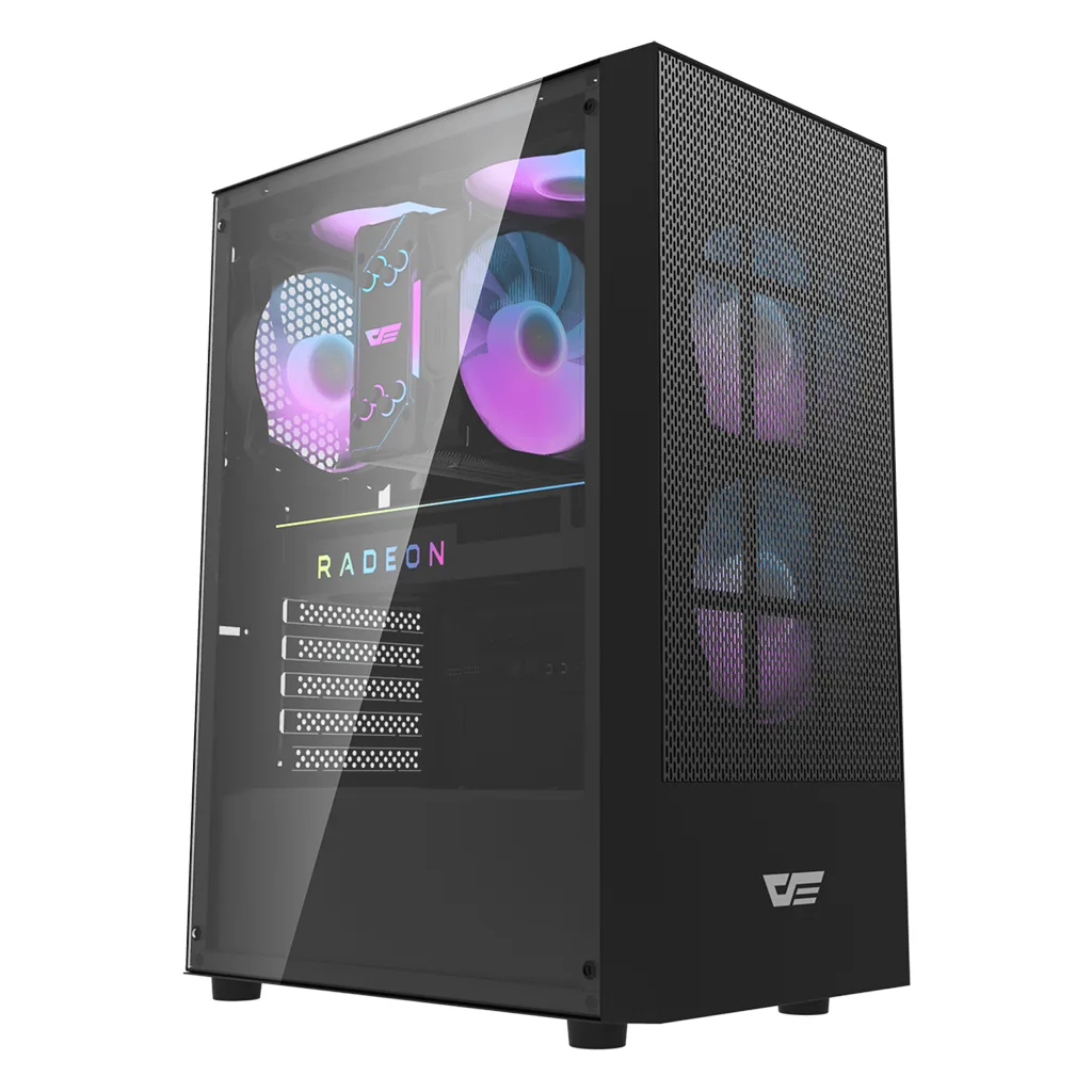 Darkflash pc gear Darkflash A290 (Black) Mid-Tower ATX Gaming PC Case front view