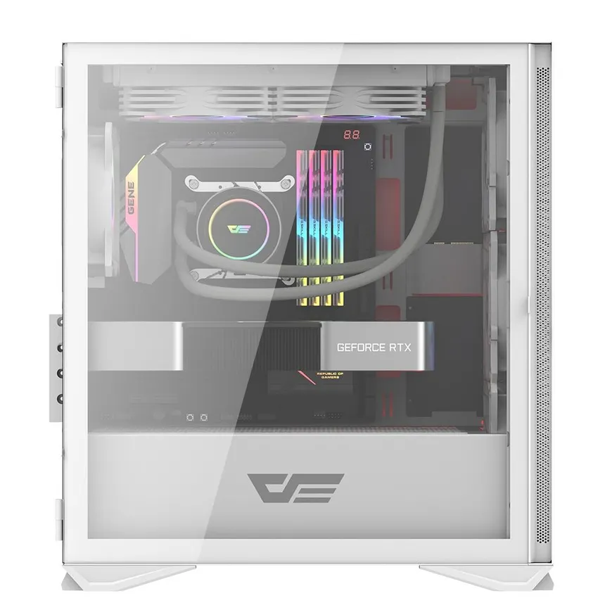 Darkflash pc gear Darkflash DLM21 (White) MESH Micro ATX Mini ITX Tower PC Case front view