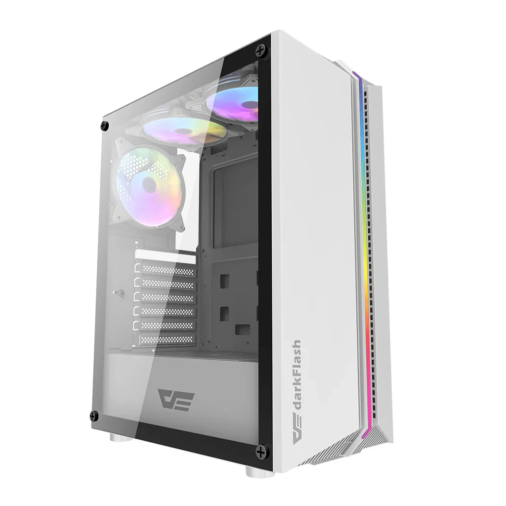 Darkflash DK151 (White) Mid-Tower Compact Airflow With & Top I/O Gaming Pc Case price in Pakistan product image