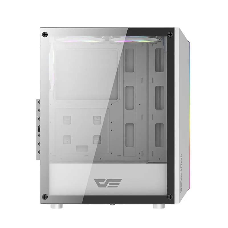 Darkflash pc gear Darkflash DK151 (White) Mid-Tower Compact Airflow With & Top I/O Gaming Pc Case front view