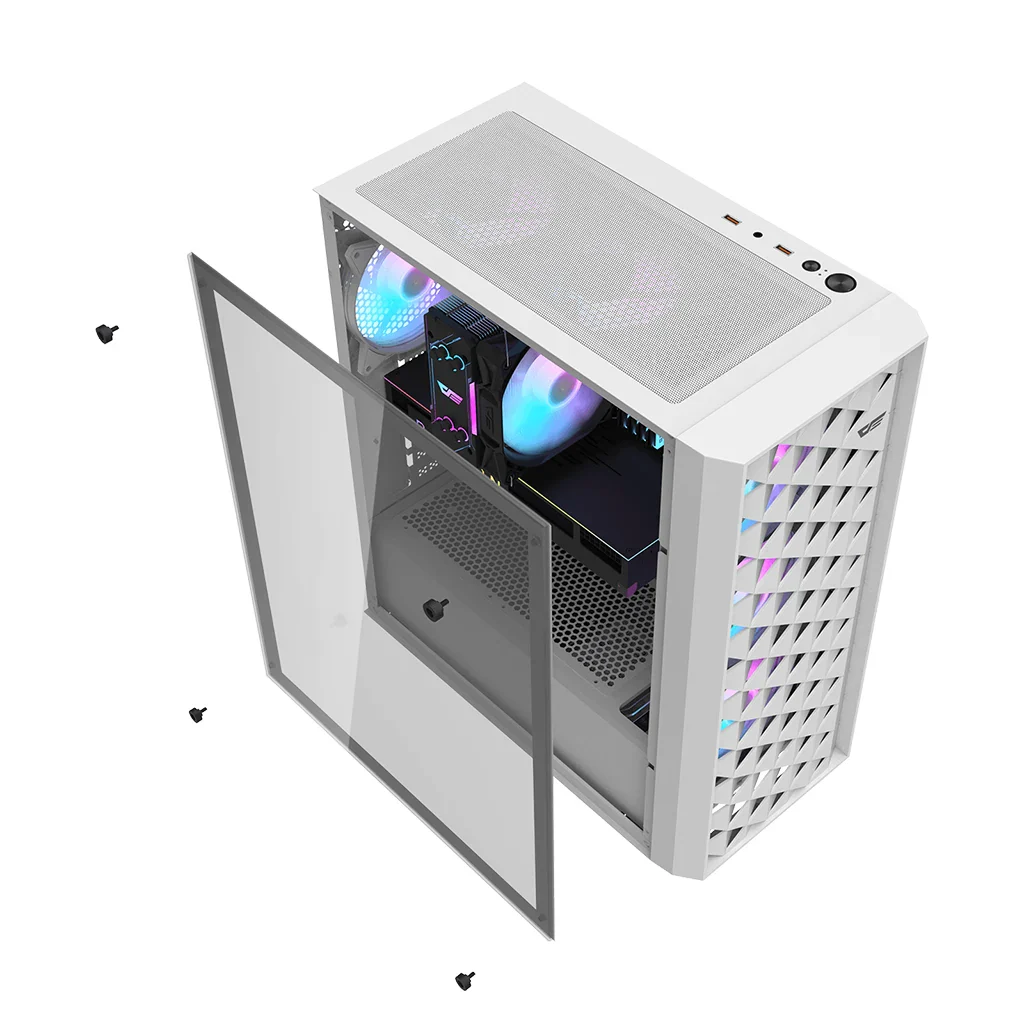 Buy Darkflash DK351 (White) ATX Mesh Dragon Scale Front PC Case online in Pakistan at WaddaGamer