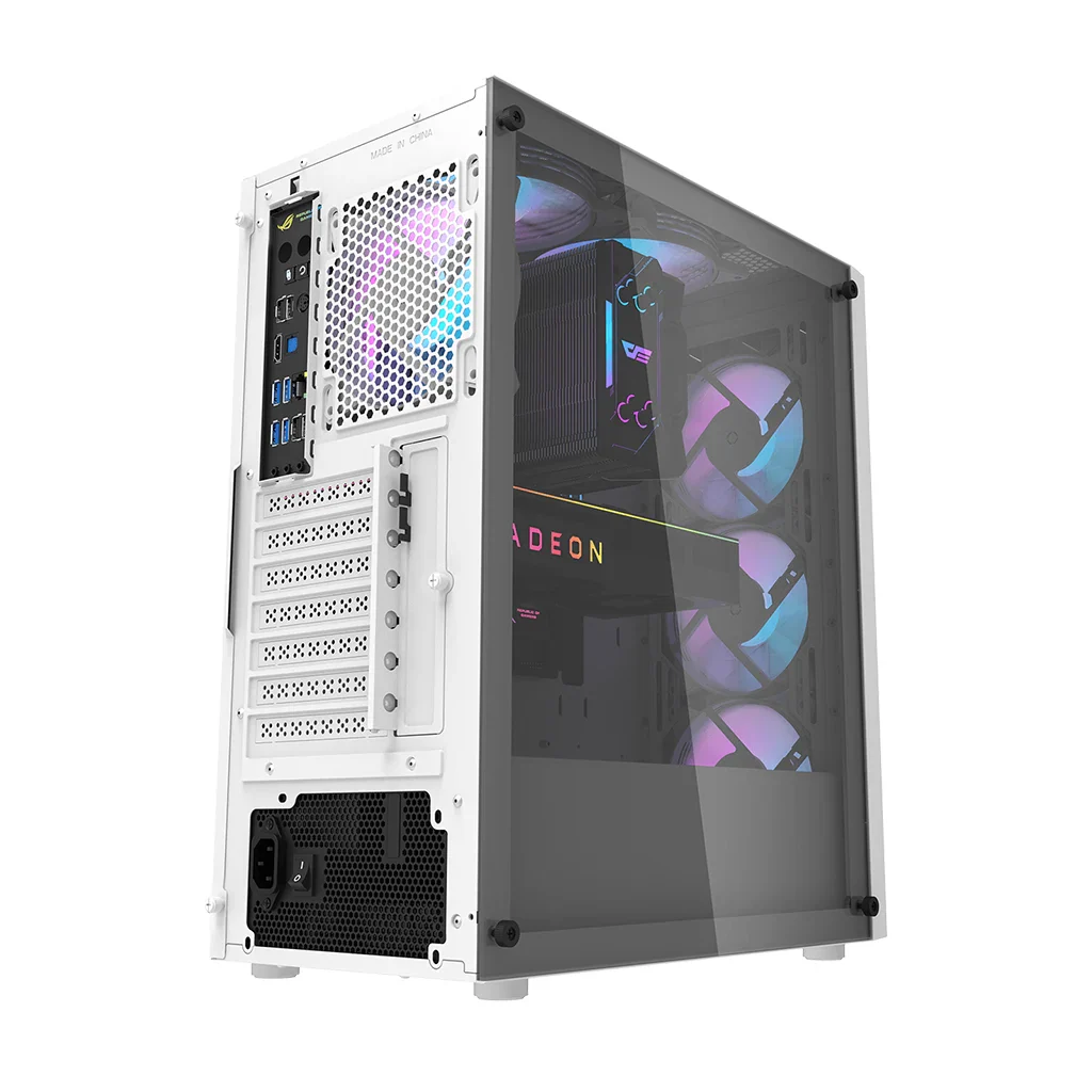 Darkflash DK351 (White) ATX Mesh Dragon Scale Front PC Case image 4