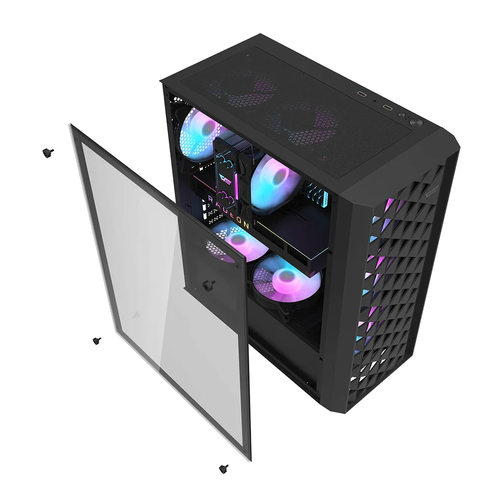 Buy Darkflash DK351 (Black) ATX Mesh Dragon With 4 ARGB Fans Mid-Tower Gaming PC Case online in Pakistan at WaddaGamer