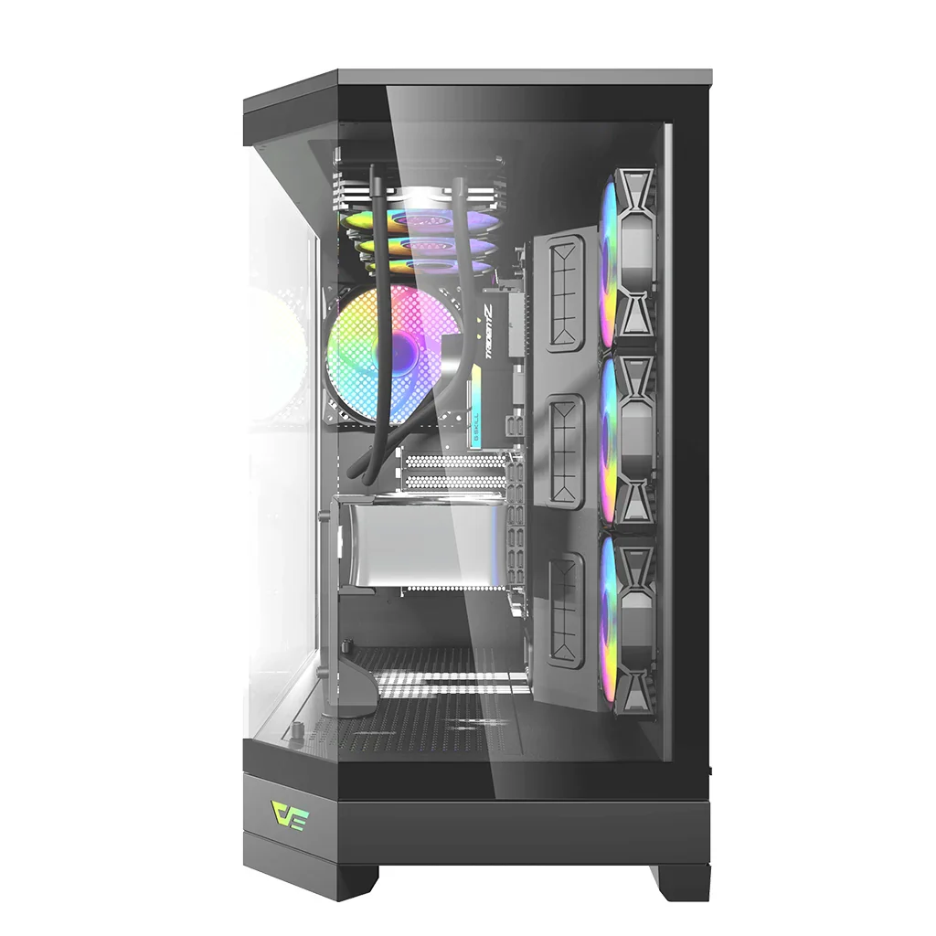 Buy Darkflash DQX90 (Black) ATX Mid-Tower Super Glass Vertical GPU PC Case online in Pakistan at WaddaGamer