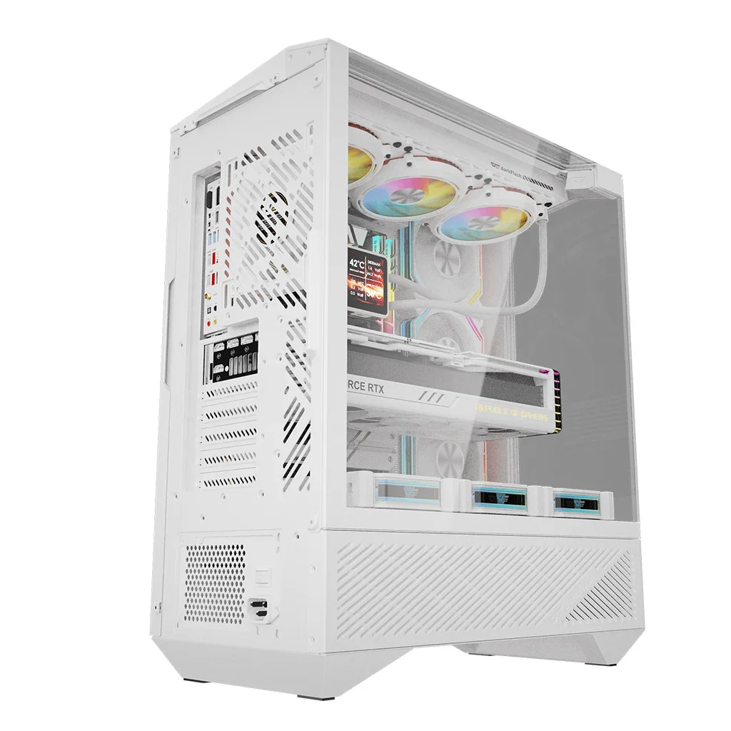 Darkflash DY460 (White) with Compact 3-Sided Tempered Glass ATX PC Case image 4