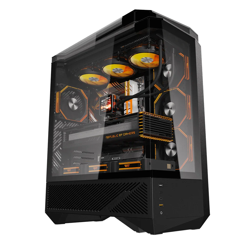 Darkflash DY460 (Black) with Compact 3-Sided Tempered Glass ATX PC Case price in Pakistan product image