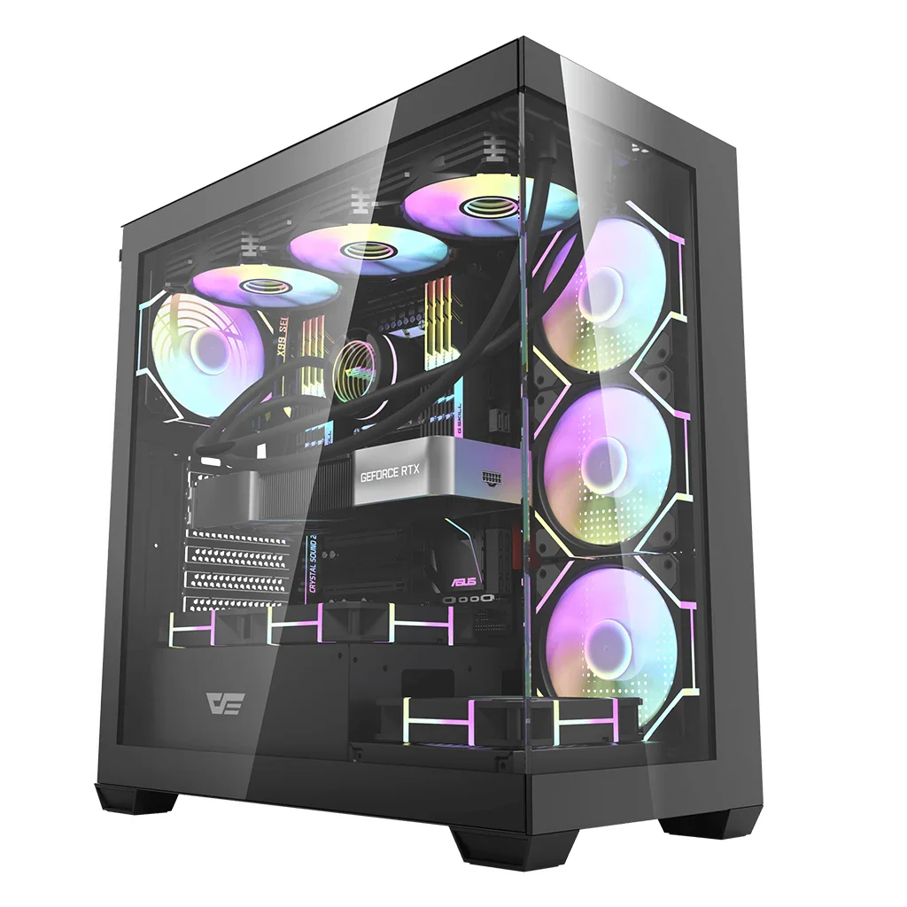 Darkflash DS900 ATX (Black) Mid-Tower Support up to 360 liquid cooling with up to 10 ARGB Fans PC Case price in Pakistan product image