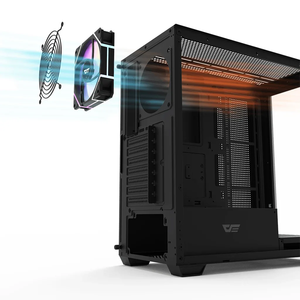 Darkflash DS900 ATX (Black) Mid-Tower Support up to 360 liquid cooling with up to 10 ARGB Fans PC Case image 4