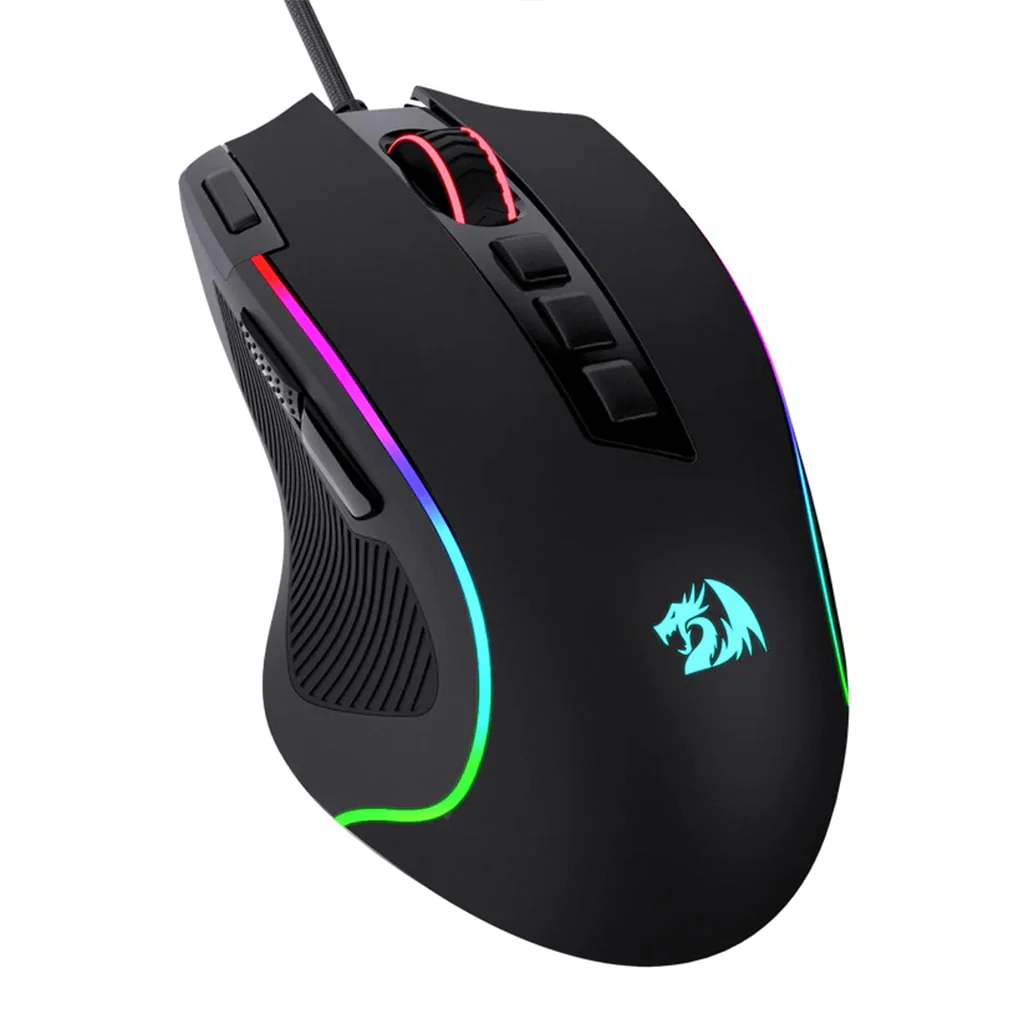 Redragon pc gear Redragon M612 Predator Black 8K DPI Rapid Fire Button Gaming Mouse front view