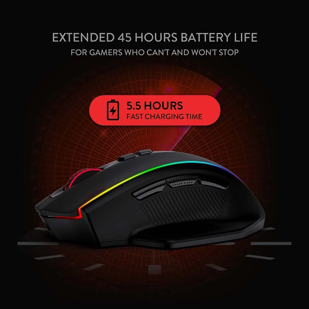 Redragon M686 RGB Vampire Elite Black Dual Mode 16000 DPI Mouse image 4