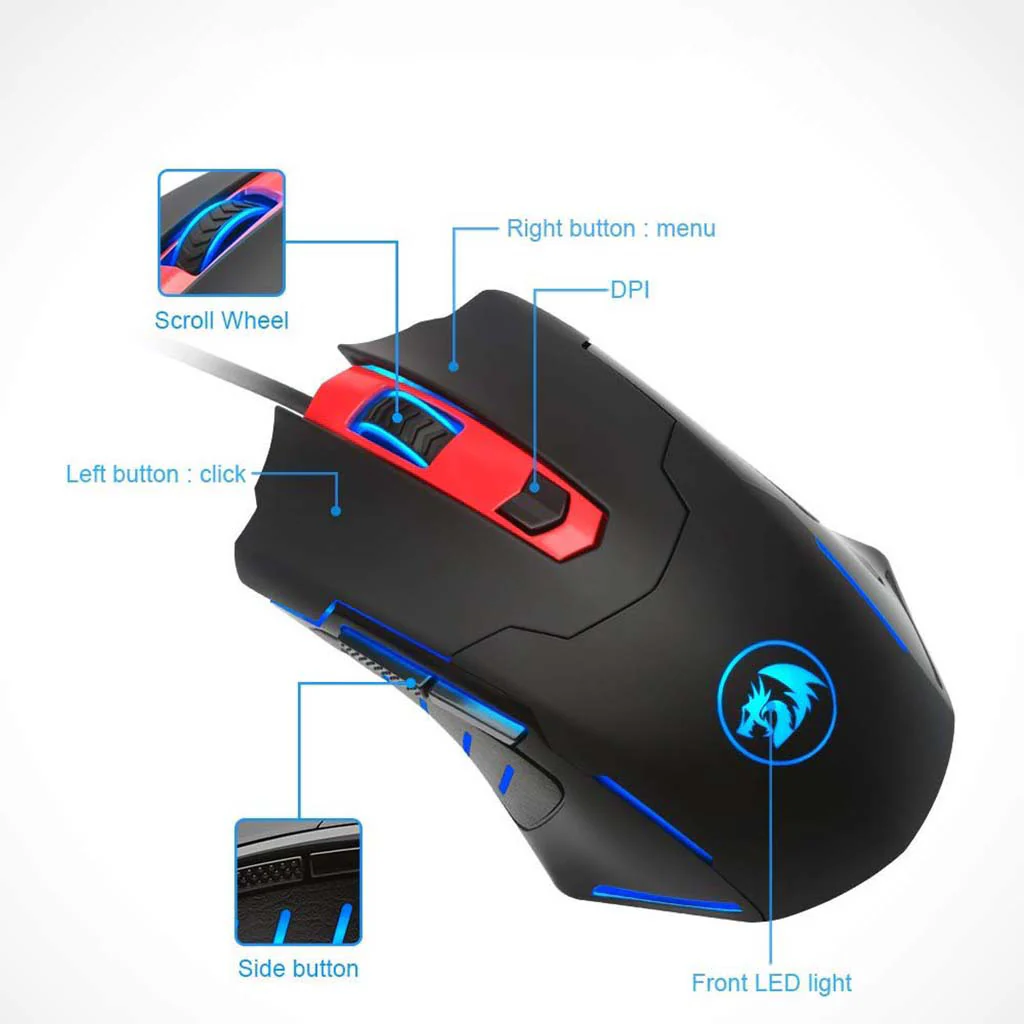 Buy Redragon Pegasus M705 7200 DPI RGB Wired Gaming Mouse online in Pakistan at WaddaGamer